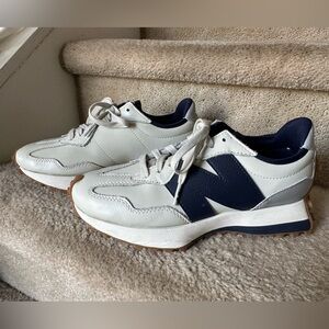 New Balance 327 x FIGS Gray/Cream and Navy Sneakers